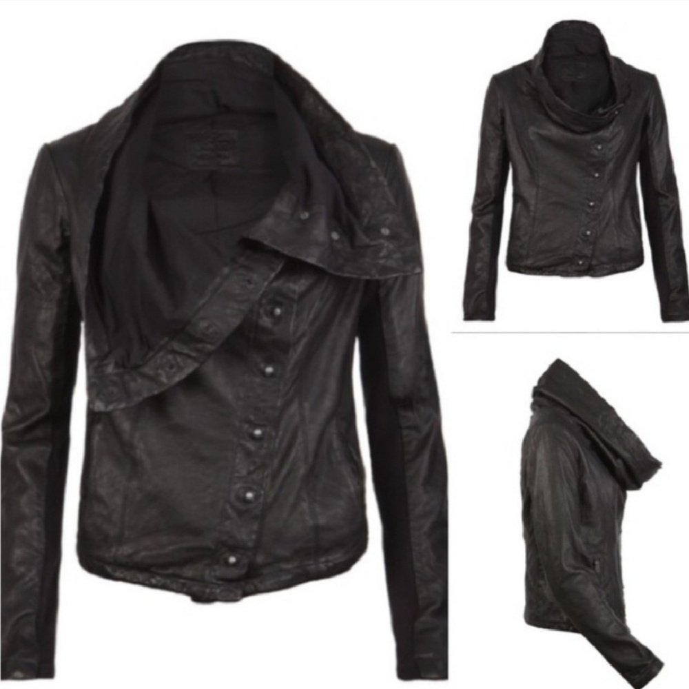 All Saints black leather jacket 6